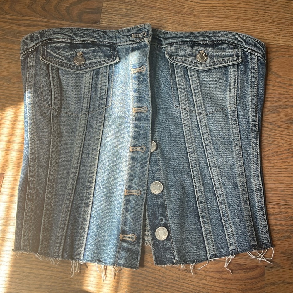 Zara denim vest top
